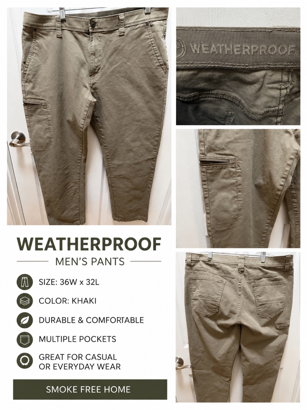 Weatherproof Men’s Khaki Pants 36x32